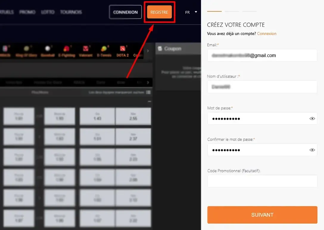 Comment créer un compte Ngenge Sport