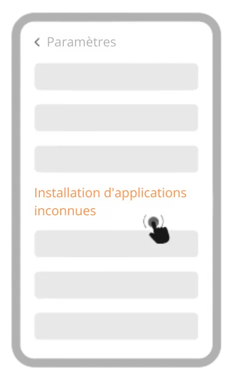 Paramètres Android : option « Installation d'applications inconnues »