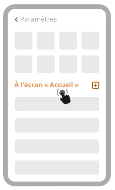 Option « À l'écran Accueil » dans le menu